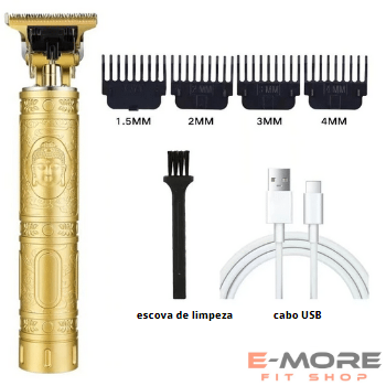 Máquina de Cortar Cabelo e Barba Profissional Sem Fio T9